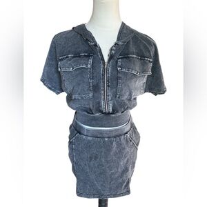 Gray streetstyle 2pc Skirt Set Large